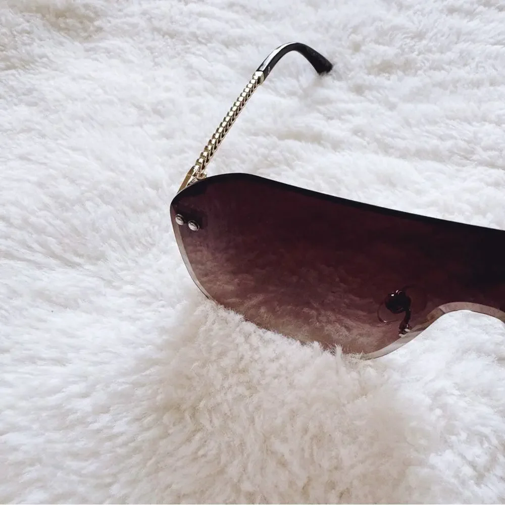 Piper Clear Brown Single-Lens Sunglasses